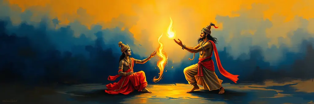 Krishna teaching Arjuna about the eternal, undying soul