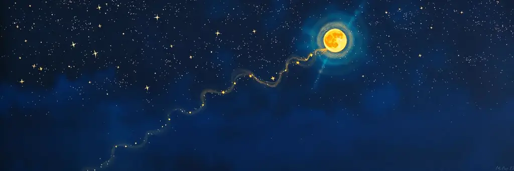 A soul-light travelling the bright path among the stars